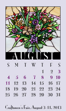 Calendar for the Craftsmen's Fair, August 2 - 10, 2003