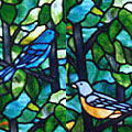 Secret Garden sidelight to front entry way in Stained Glass