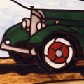 Vintage Car in Stained Glass